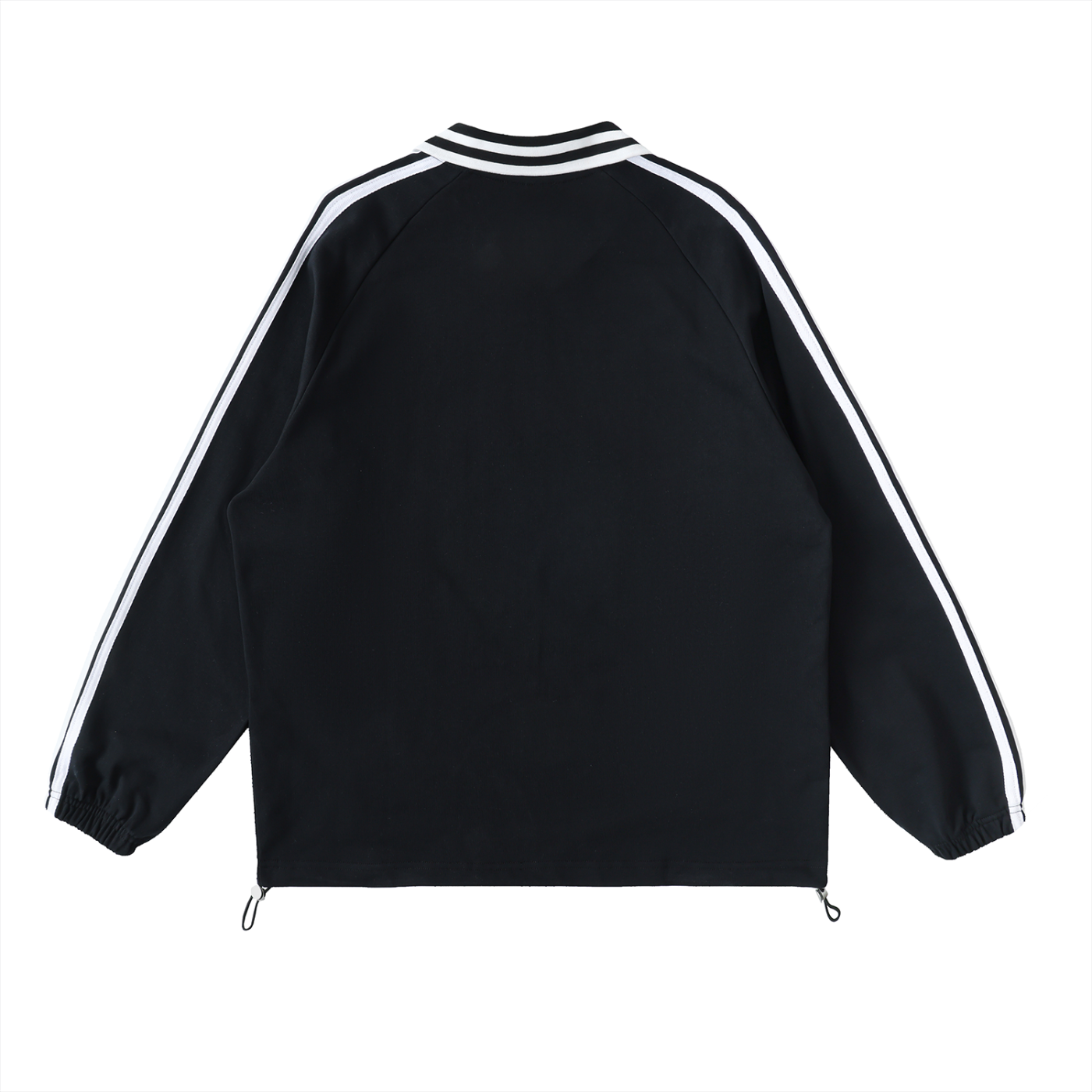 Ninja - Contrast Striped Lapel Collar Sweatshirt
