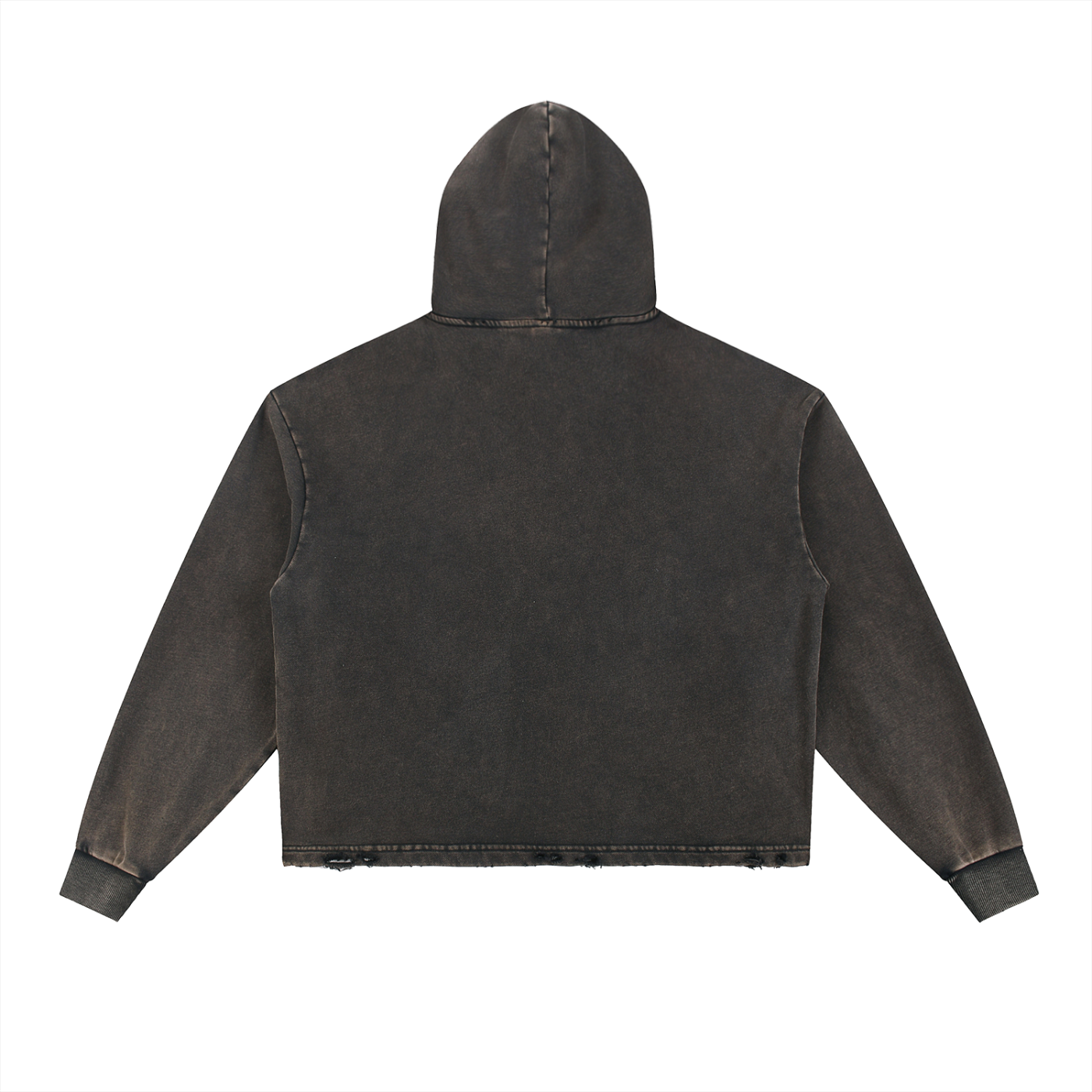 Ninja - Vintage Washed Frayed-Hem Hoodie