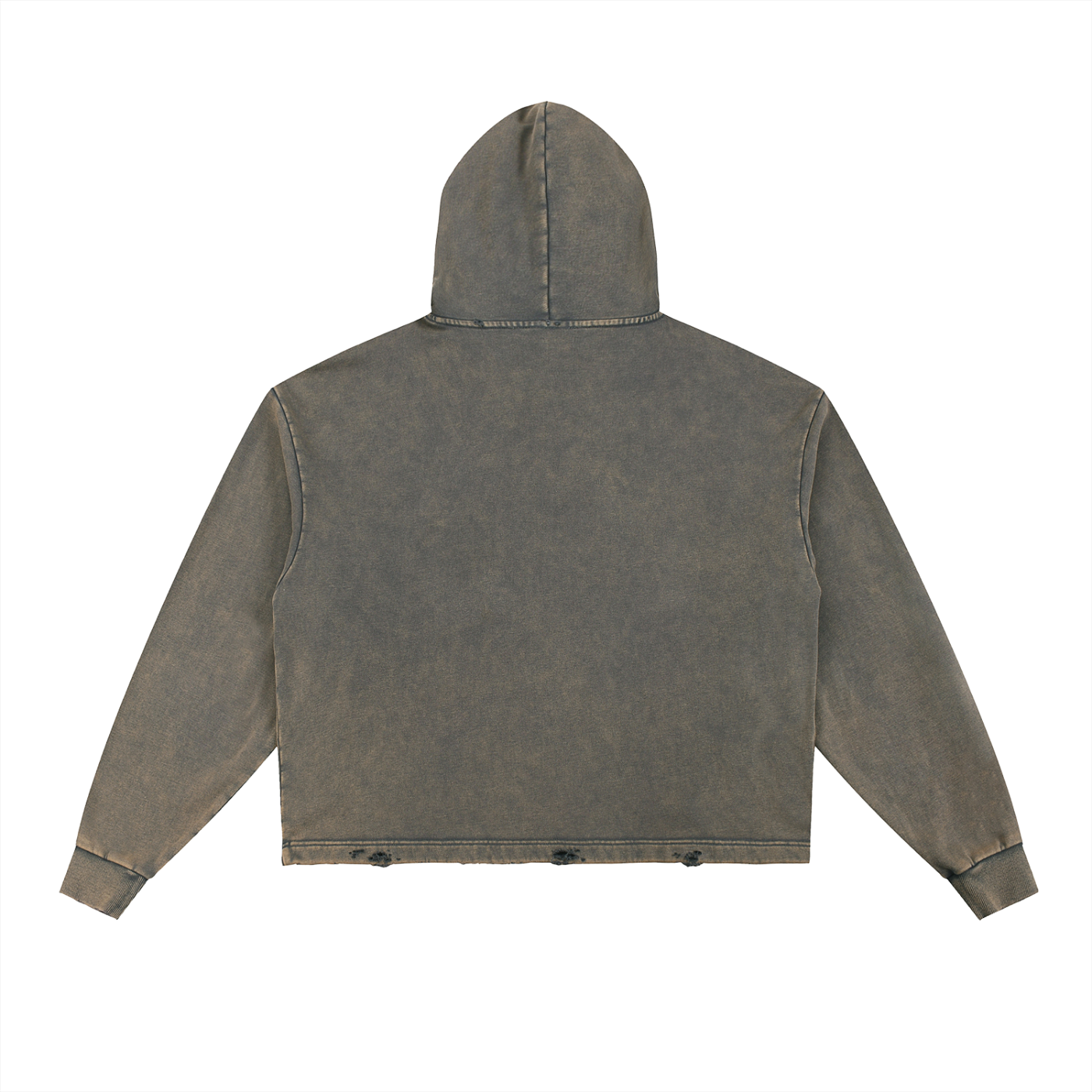 Ninja - Vintage Washed Frayed-Hem Hoodie